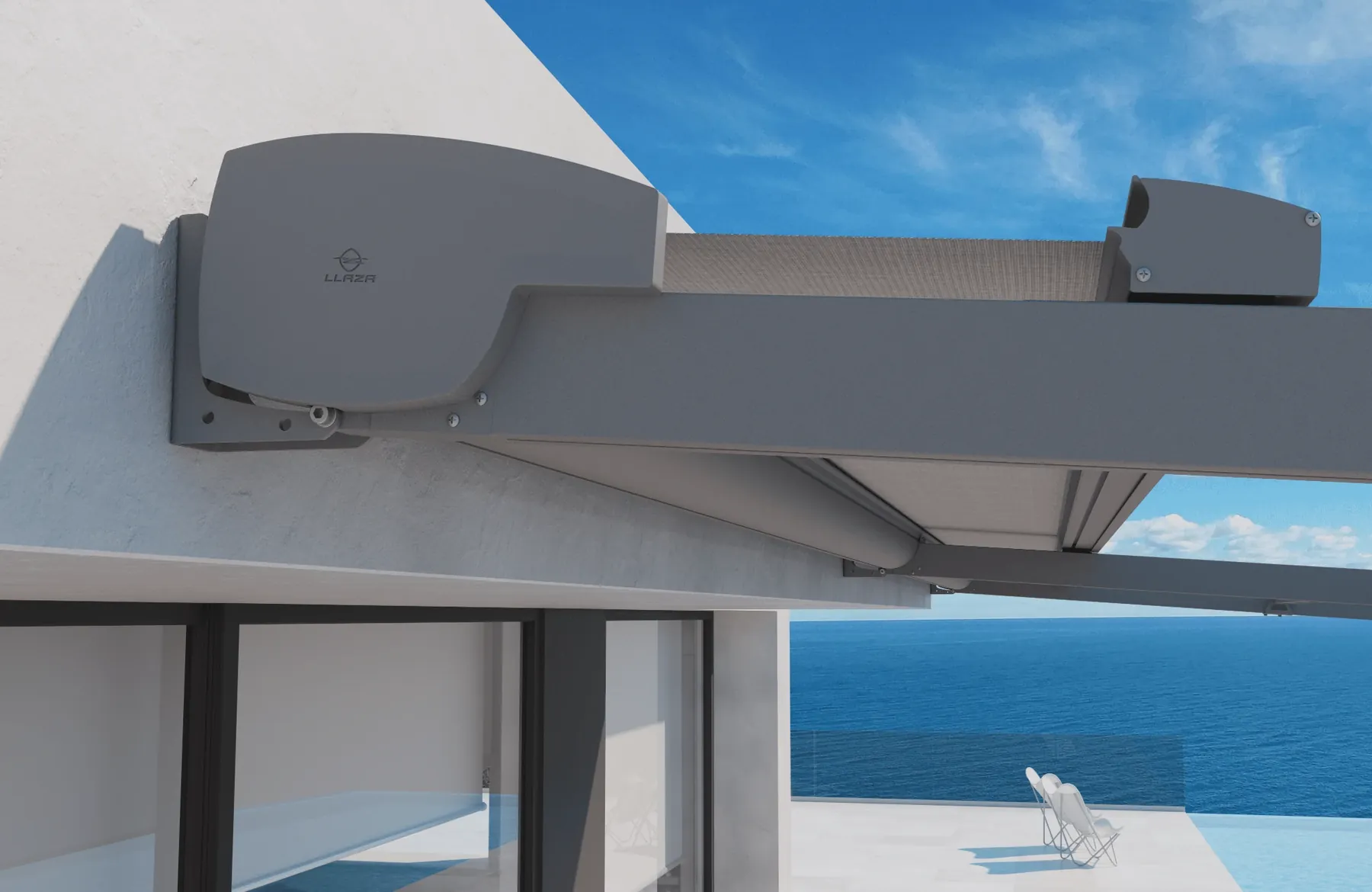 Detalle del sistema del toldo Verastor-Sky